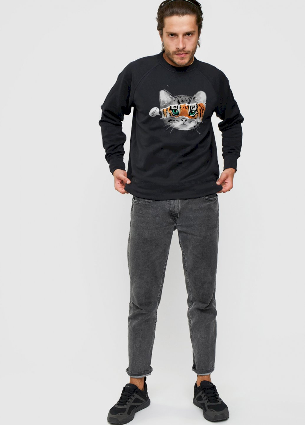 Черный свитшот мужской YAPPI рисунок (251424214)