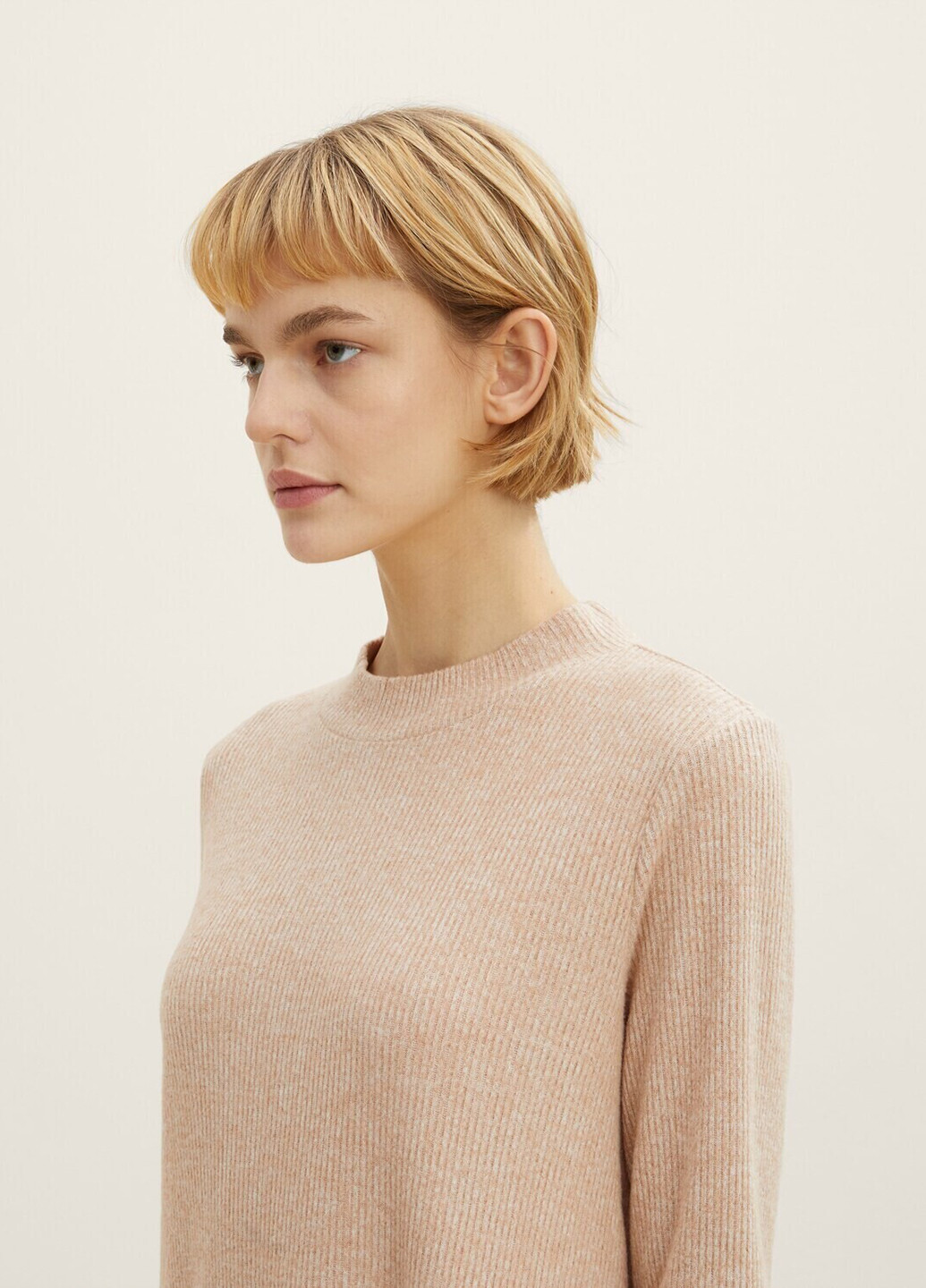 Бежевое кэжуал платье Tom Tailor однотонное