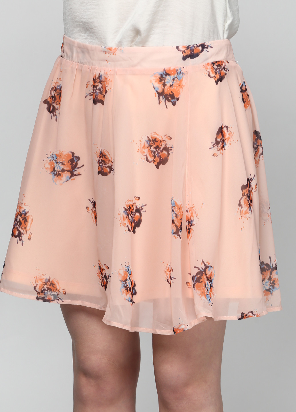 Розовая кэжуал цветочной расцветки юбка Vero Moda мини
