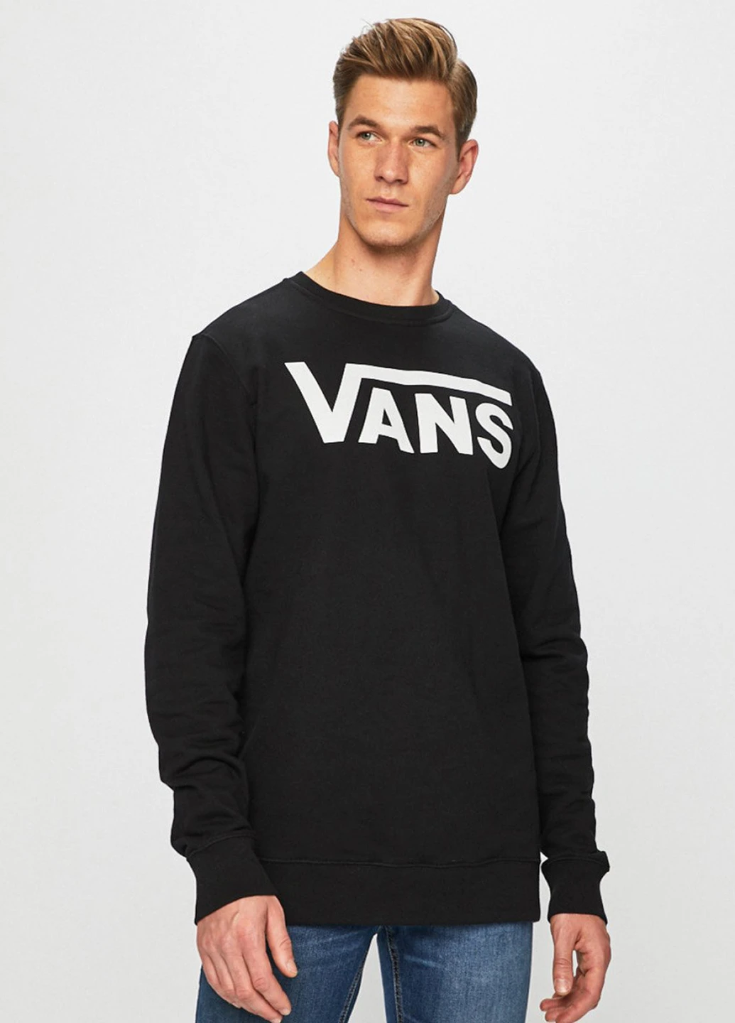 Чорний світшот Vans логотип без декору (327368702)
