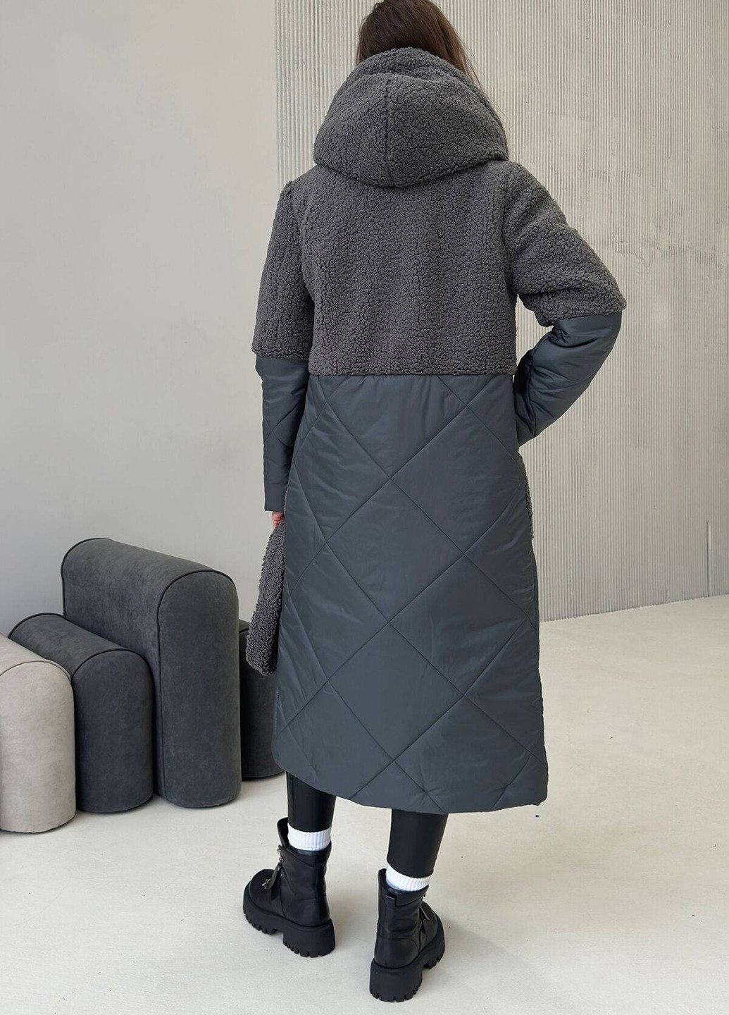 Темно-сіра зимня куртка No Brand