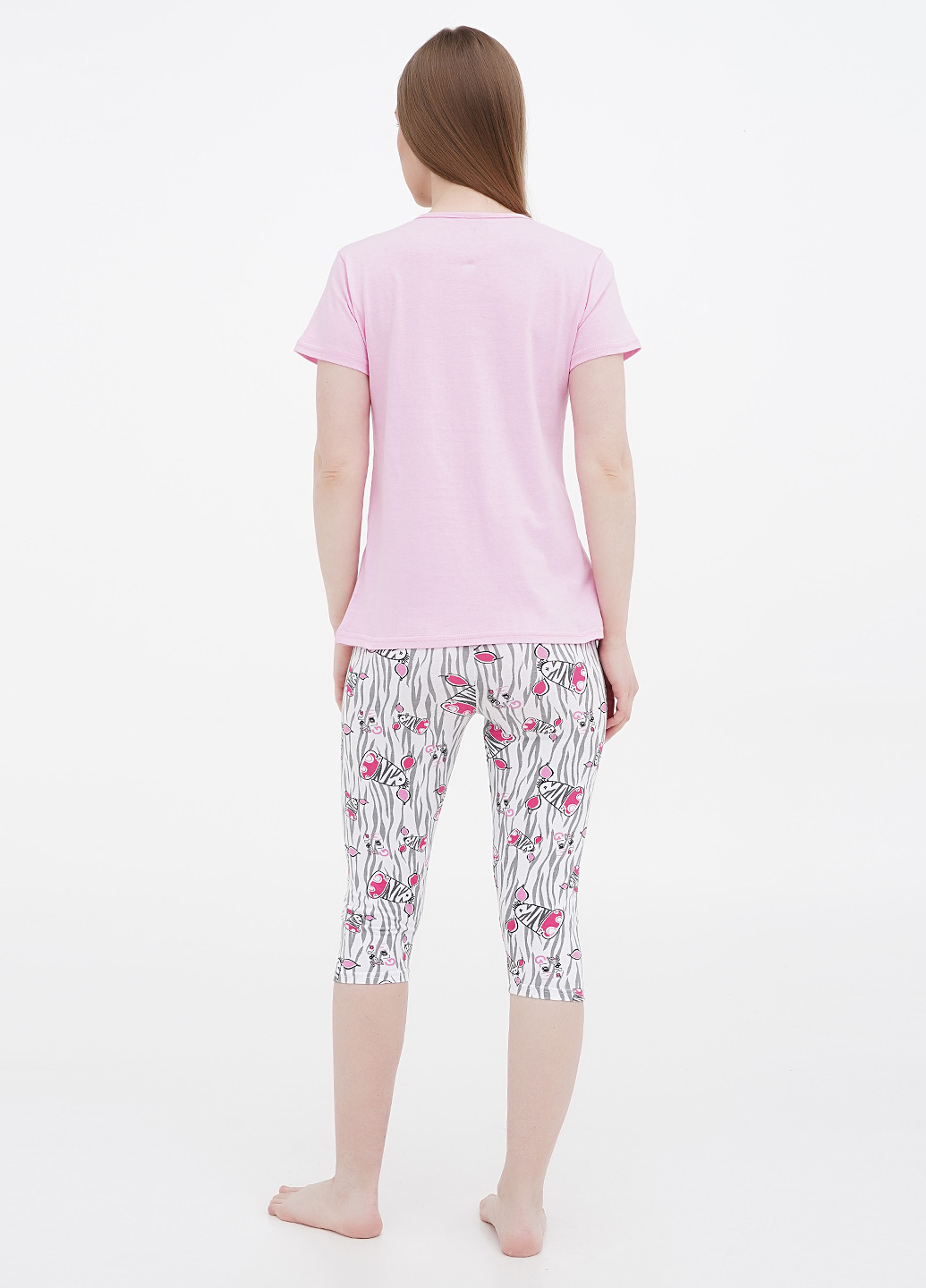 Светло-розовая всесезон пижама (футболка, бриджи) футболка + бриджи Lucci