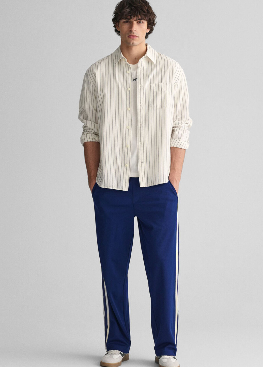 Синие спортивные демисезонные прямые брюки Gant