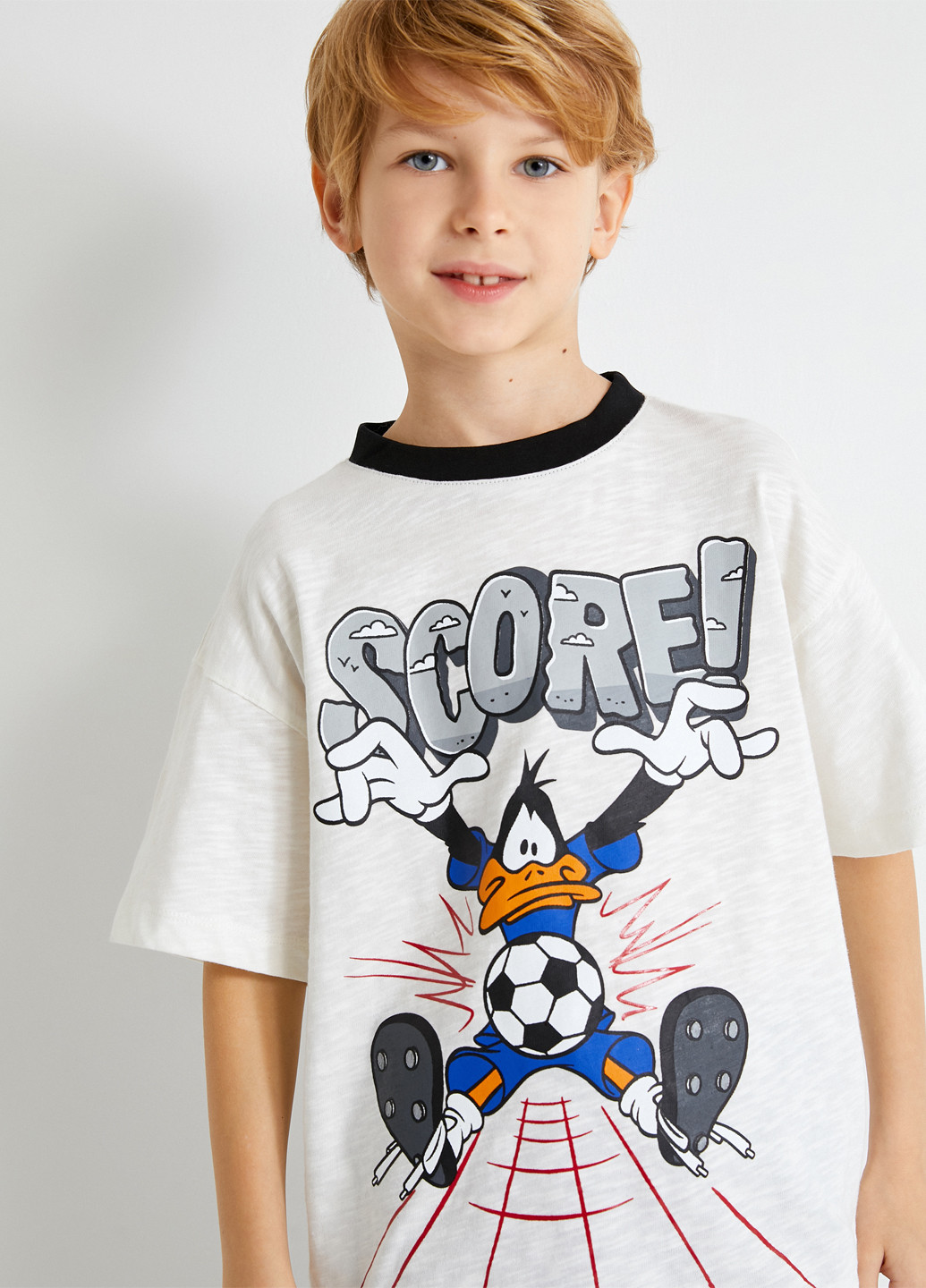 Светло-серая летняя футболка KOTON