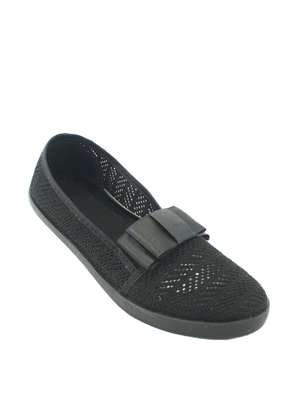 Чёрные эспадрильи однотонный бант (321828257)