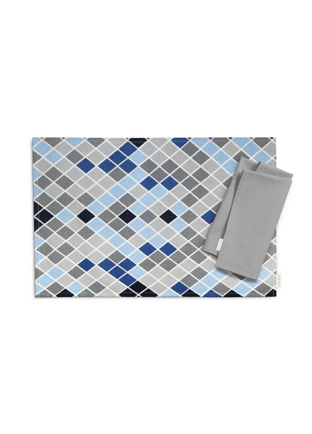 Набор сервировочных ковриков под тарелку 4 шт 30х42 см Rhomb Grey Blue (4822052071397) Cosas (252470949)