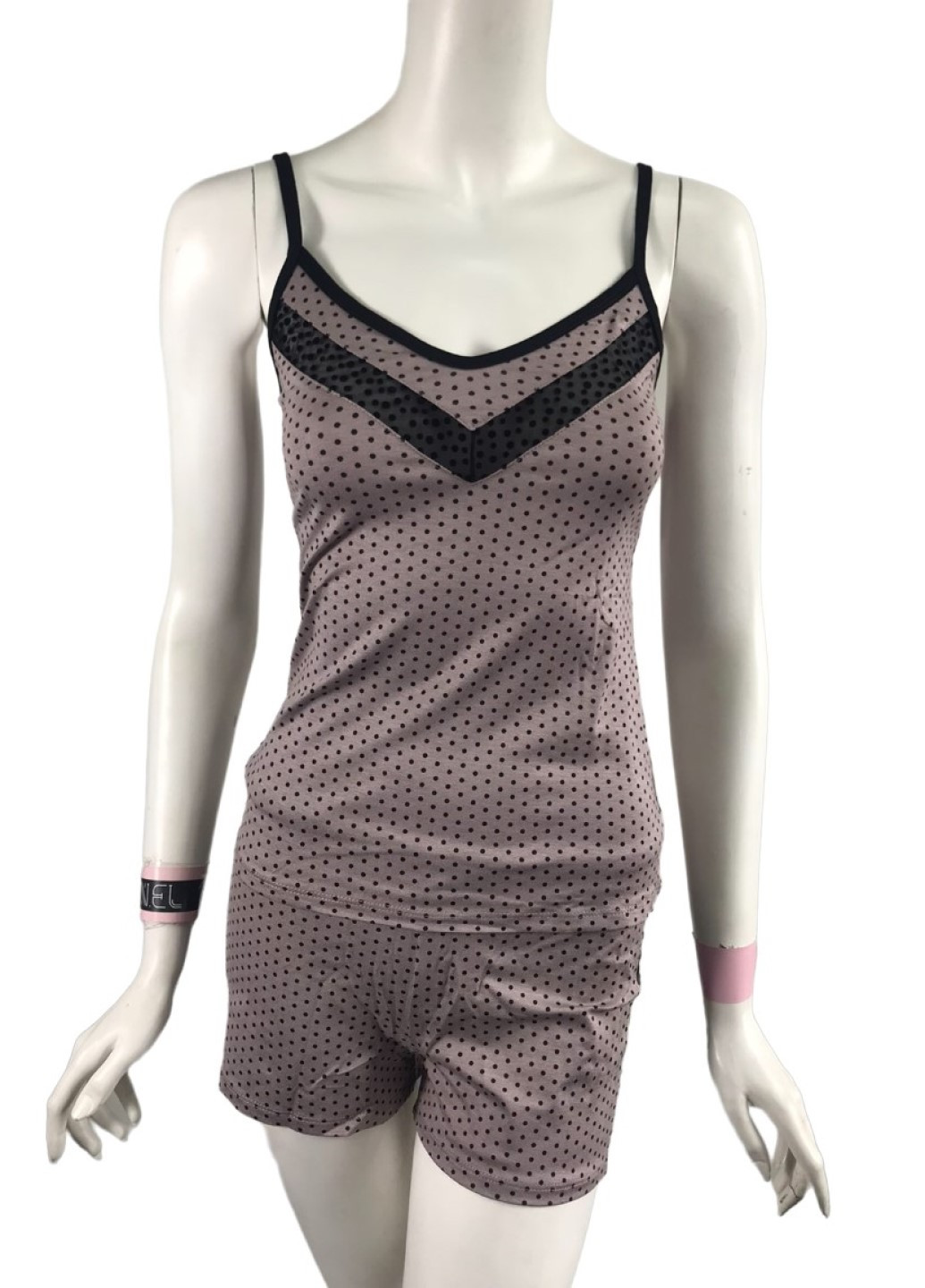 Бежевый демисезонный женская пижама с кружевом N.EL.