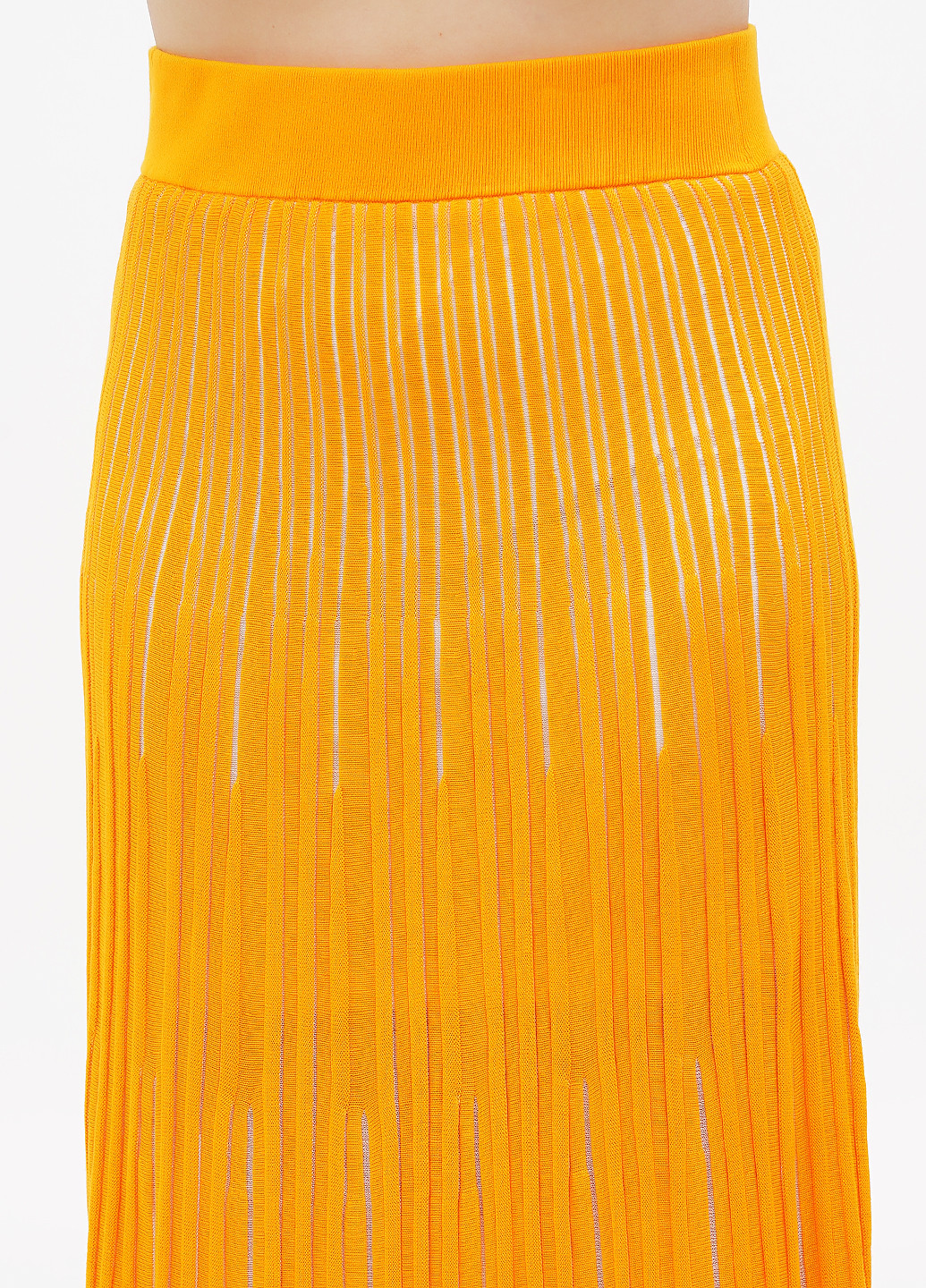 Желтая кэжуал однотонная юбка H&M плиссе