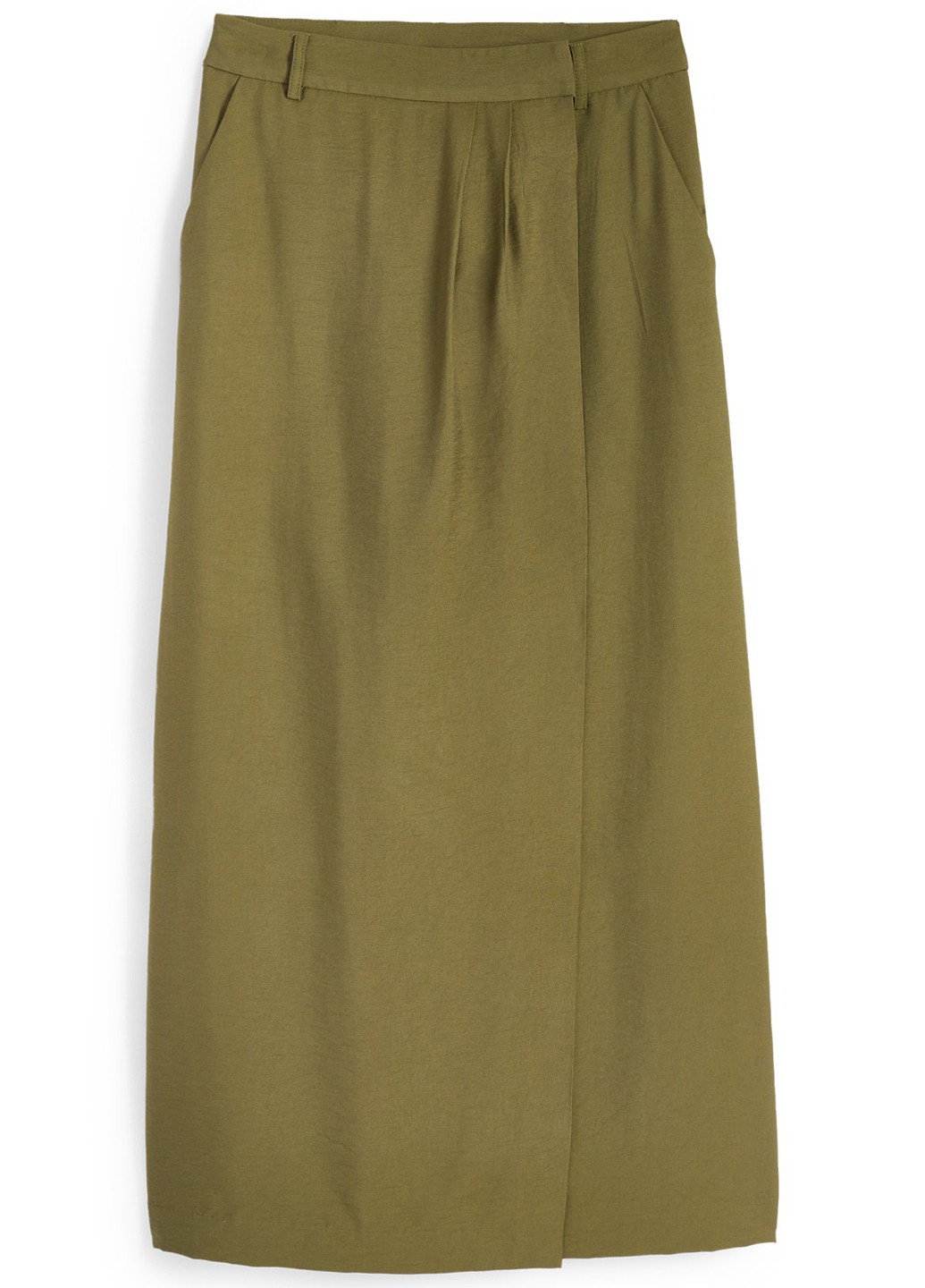 Оливковая (хаки) кэжуал однотонная юбка C&A на запах