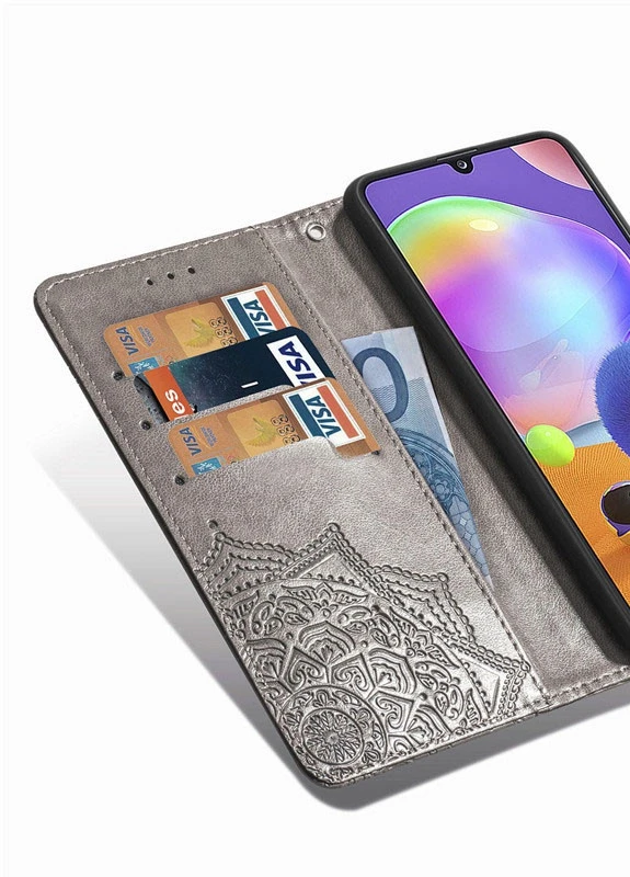 Шкіряний чохол (книжка) Art Case з візитниці для Samsung Galaxy M31s Сірий (is_00000038664_3) Epik (238478830)