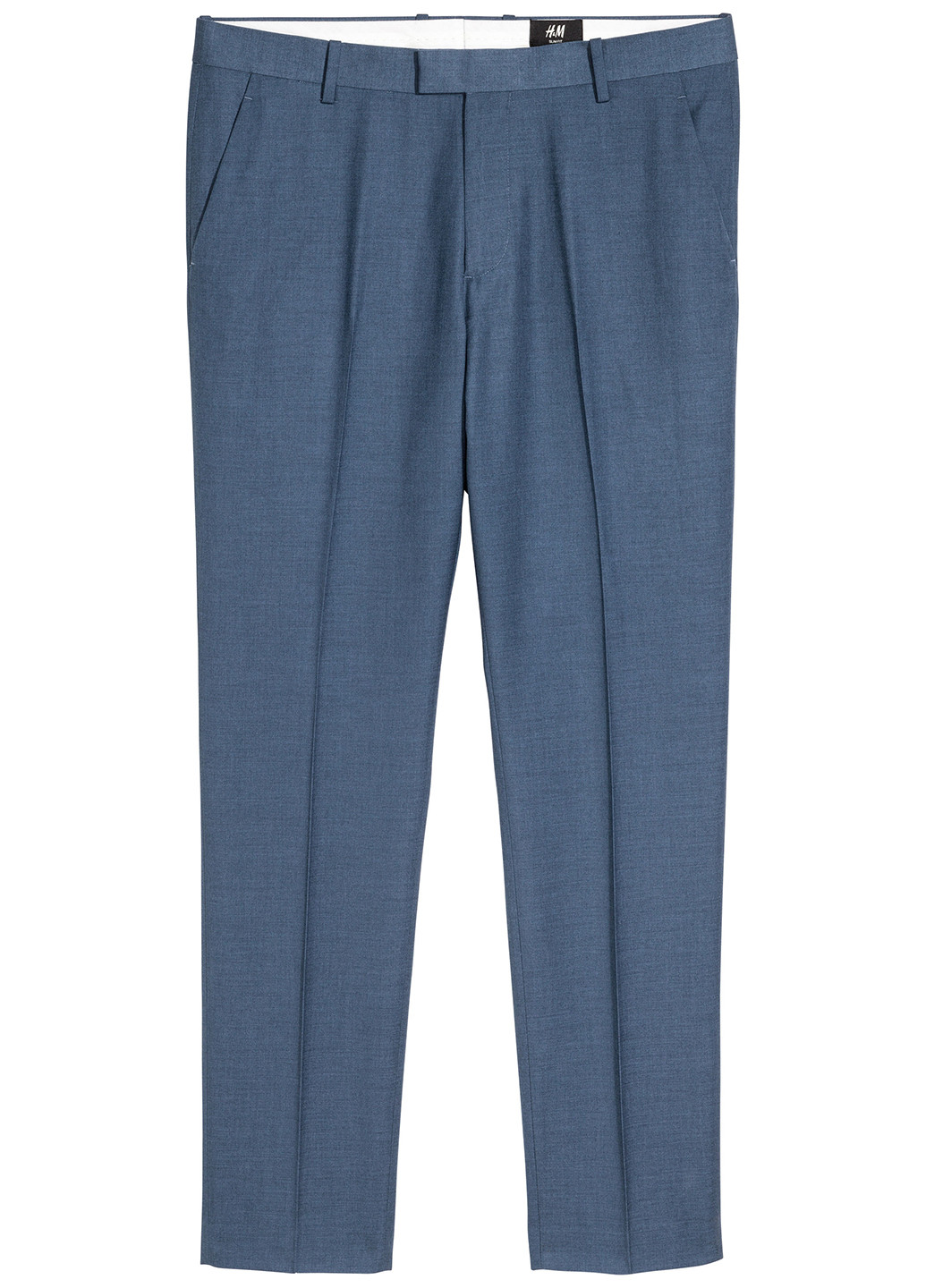 Синие классические демисезонные зауженные брюки H&M
