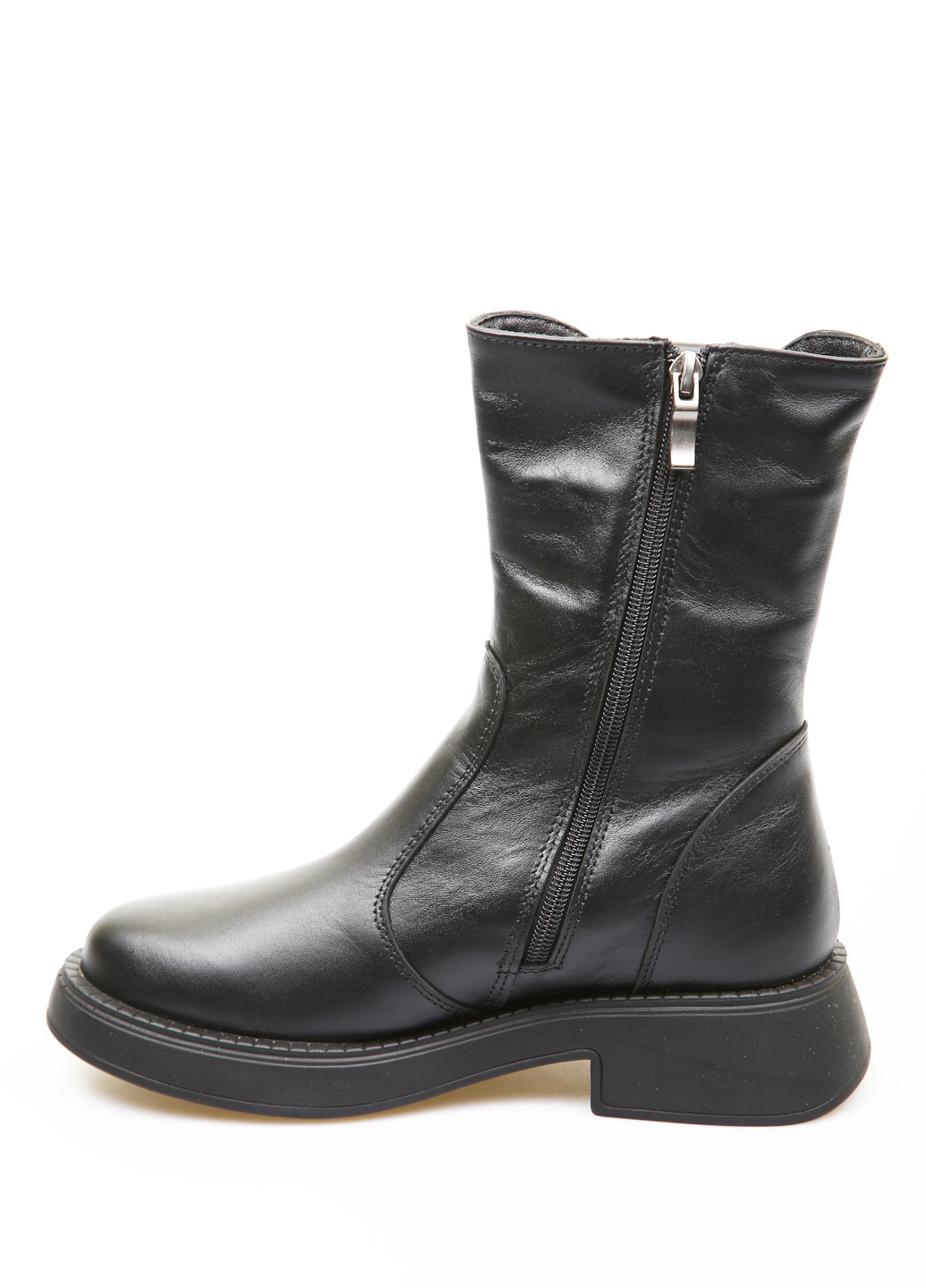 Черные зимние полусапоги No Brand