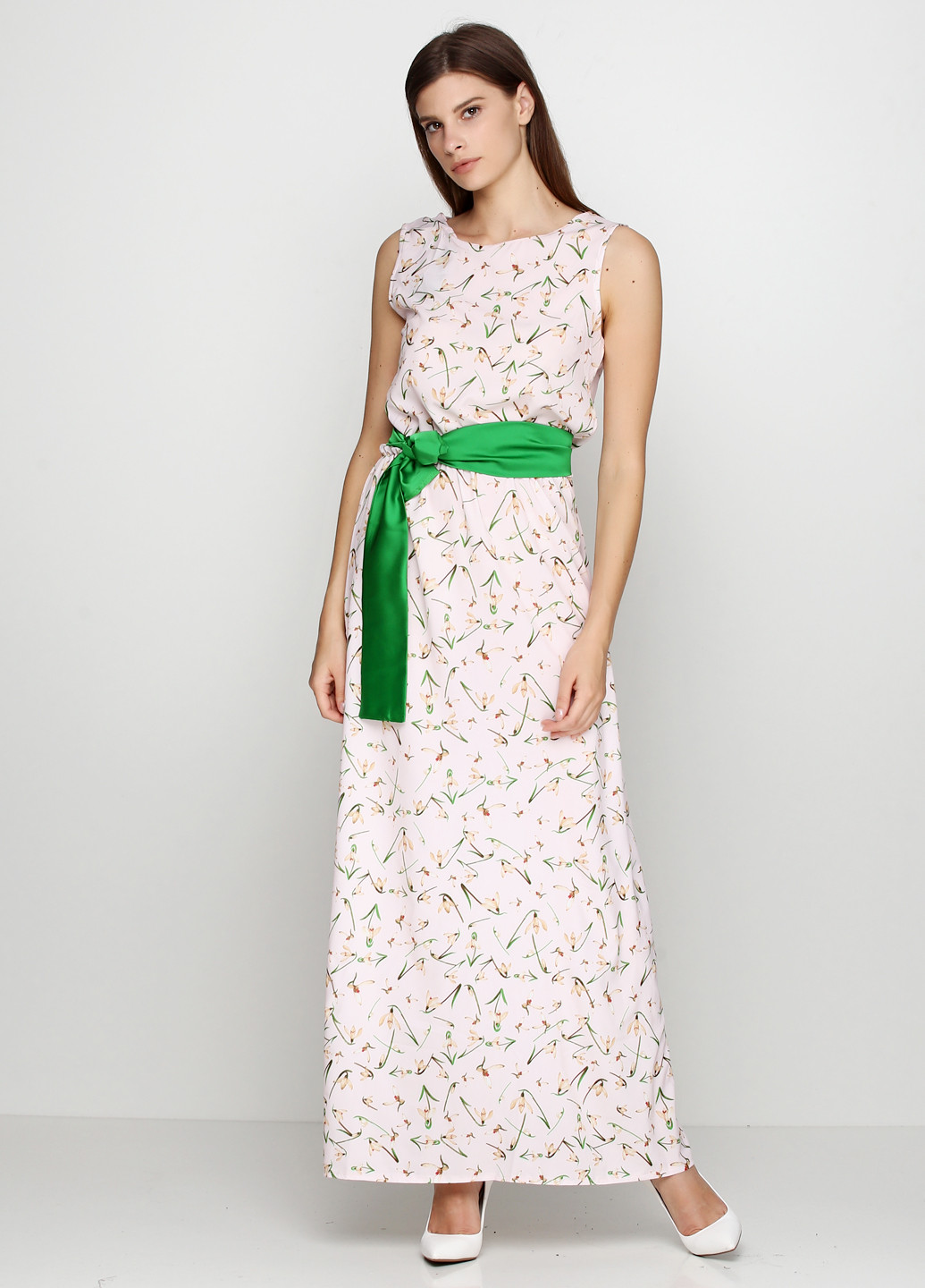 Бледно-розовое кэжуал платье Olsa с цветочным принтом