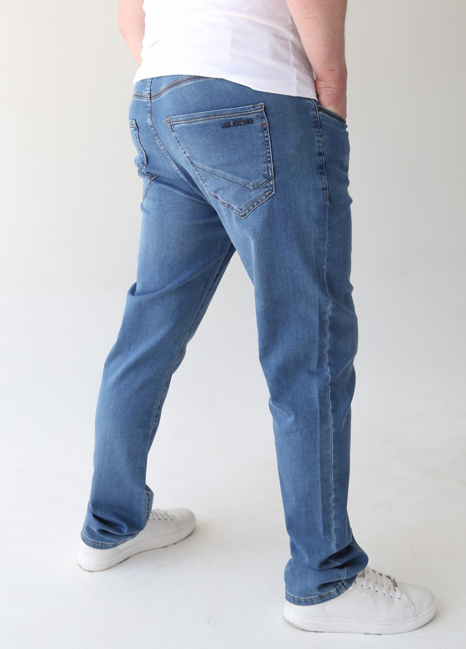 Светло-синие демисезонные джинсы мужские тонкие светло-синие слим Slim ARCHILES