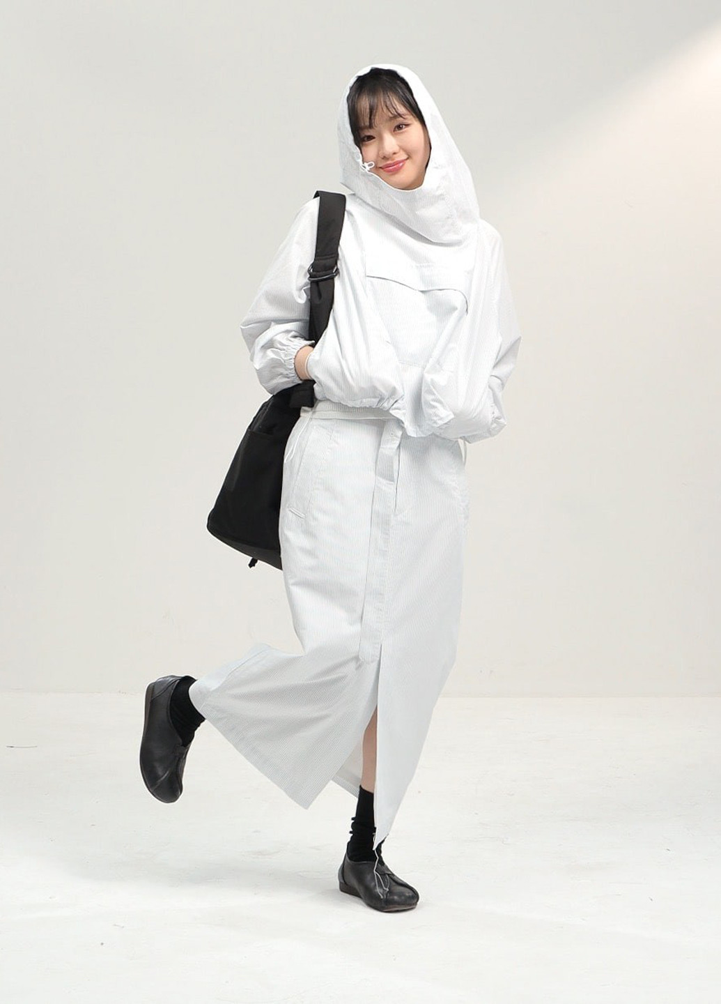 Белая кэжуал в полоску юбка Uniqlo карандаш