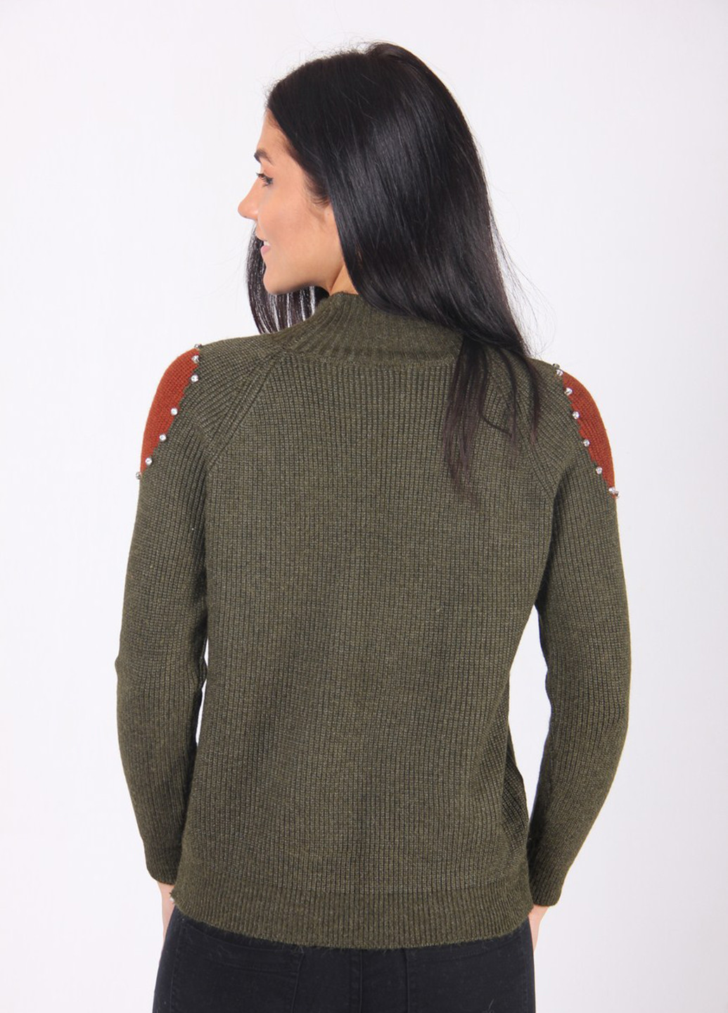 Темно-зеленый демисезонный свитер Ladies Fasfion