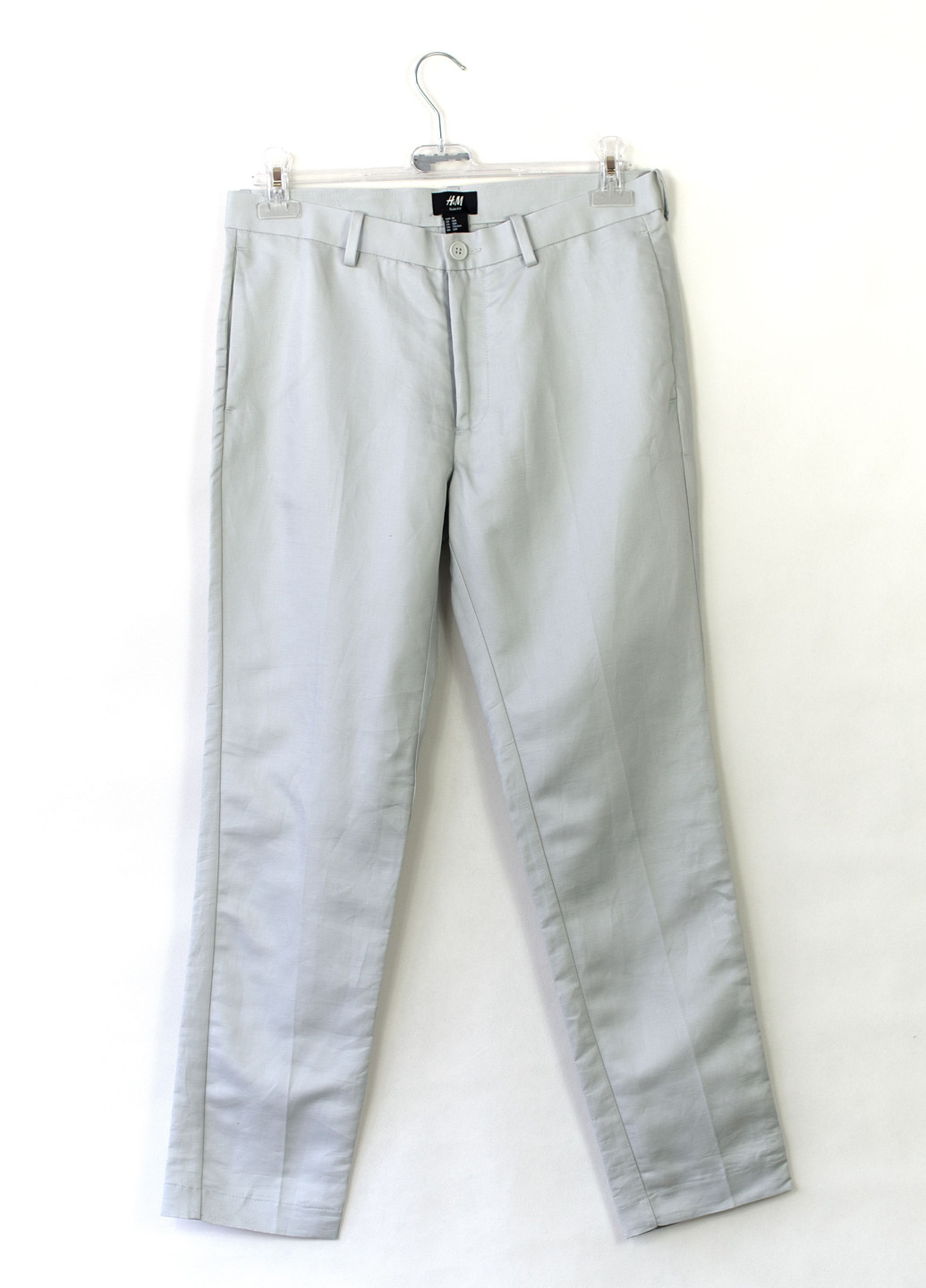 Светло-серые кэжуал демисезонные зауженные брюки H&M