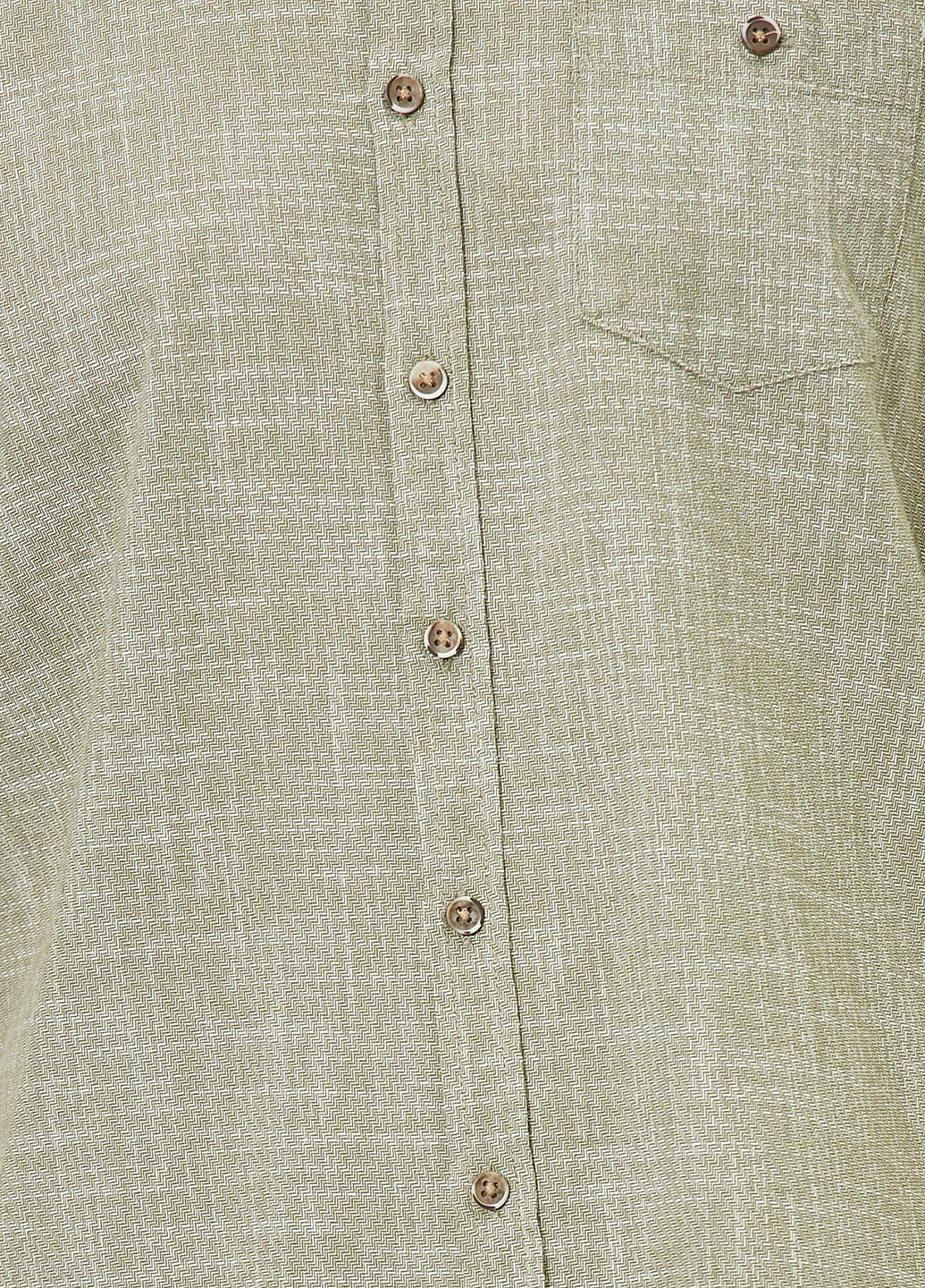 Оливковковая (хаки) кэжуал рубашка меланж KOTON JEANS