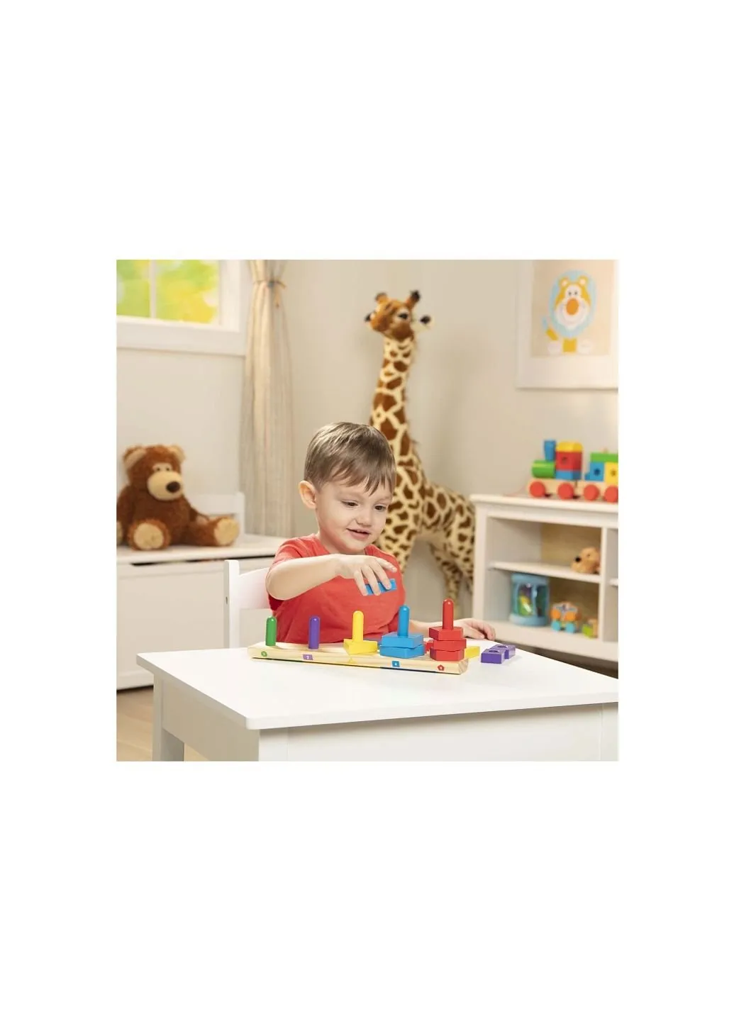Розвиваюча іграшка дерев'яні пірамідки на платформі (MD10379) Melissa&Doug (254071215)