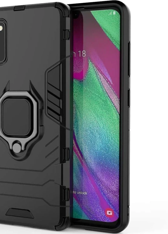 Ударостійкий чохол Transformer Ring for Magnet для Samsung Galaxy A41 Чорний / Soul Black (is_00000036434_4) Epik (238479772)