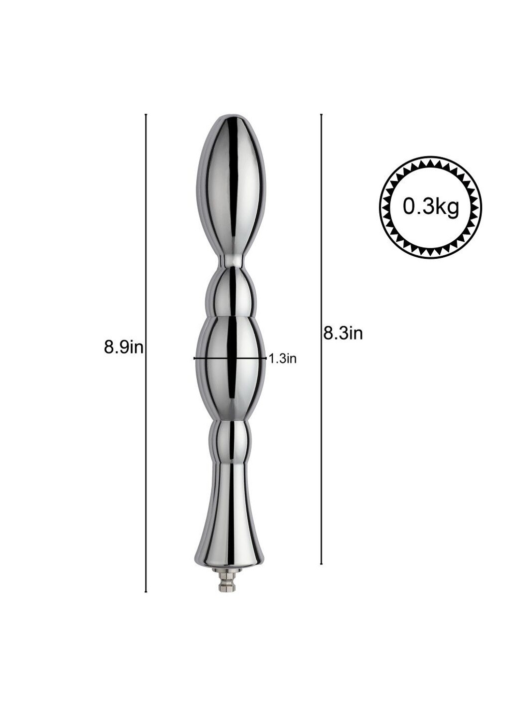 Металевий анальний плаг для секс-машин Hismith Bullet Anal Toy, система KlicLok Art of Sex (254785292)