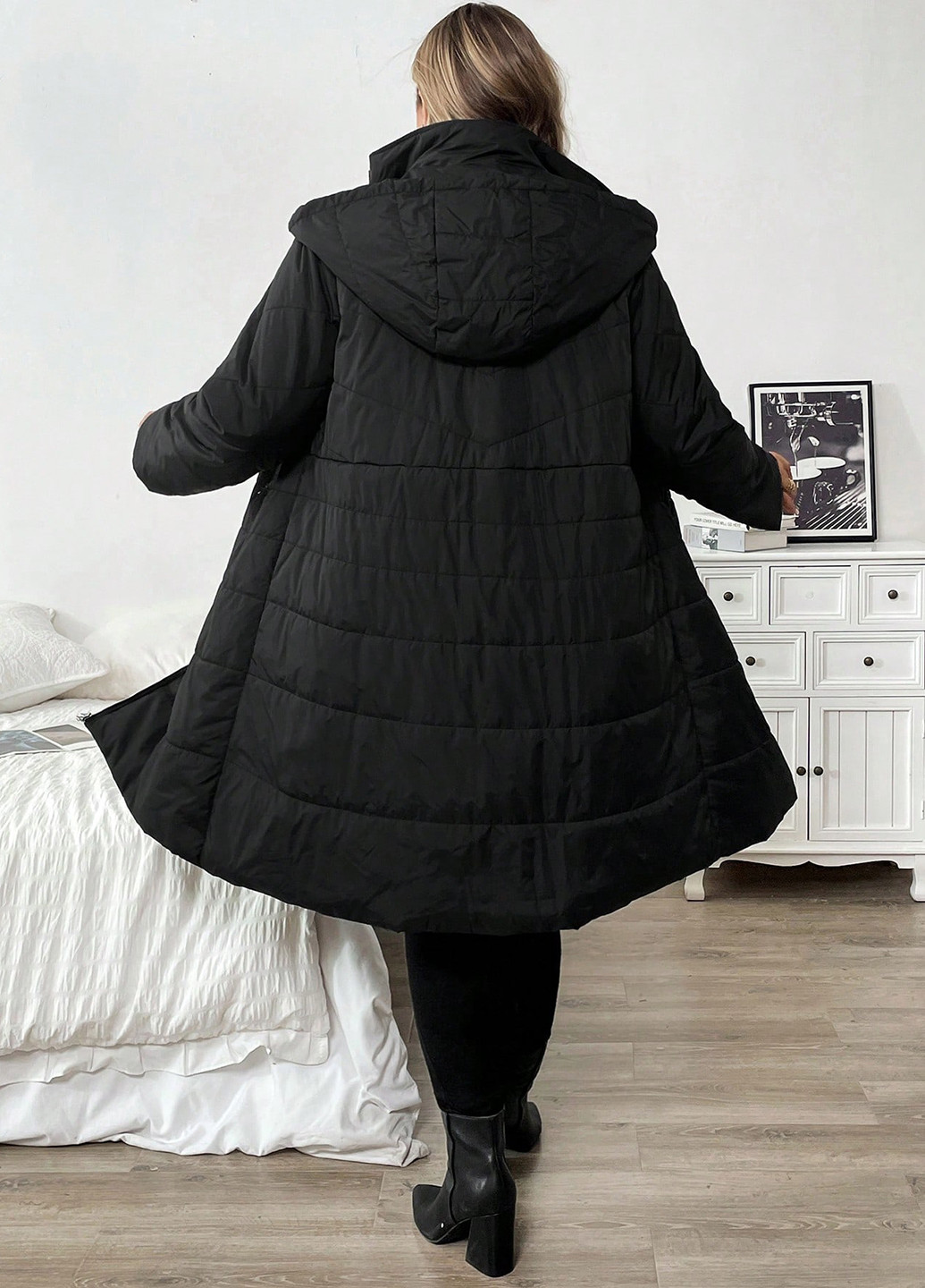 Чорна демісезонна куртка куртка-пальто SHEIN