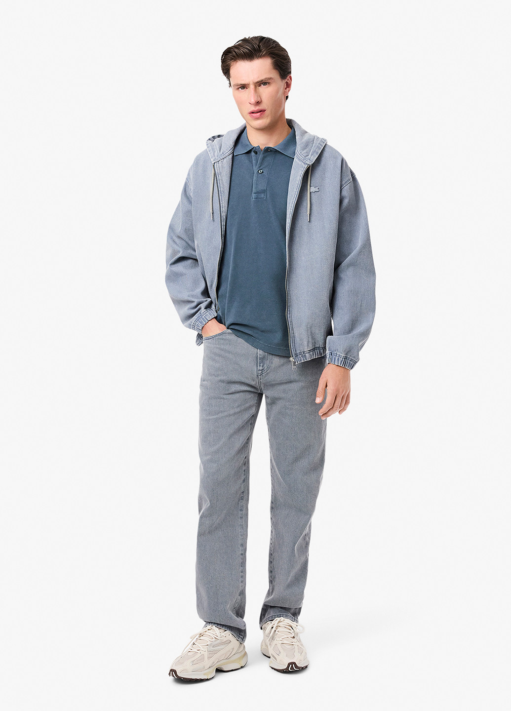 Голубой футболка-поло для мужчин Lacoste варенка