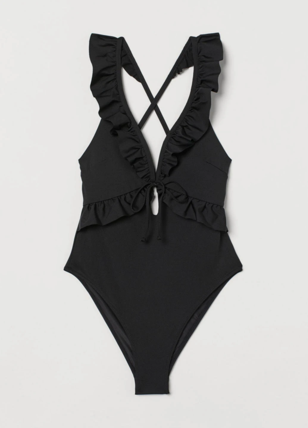 Черный летний купальник слитный H&M