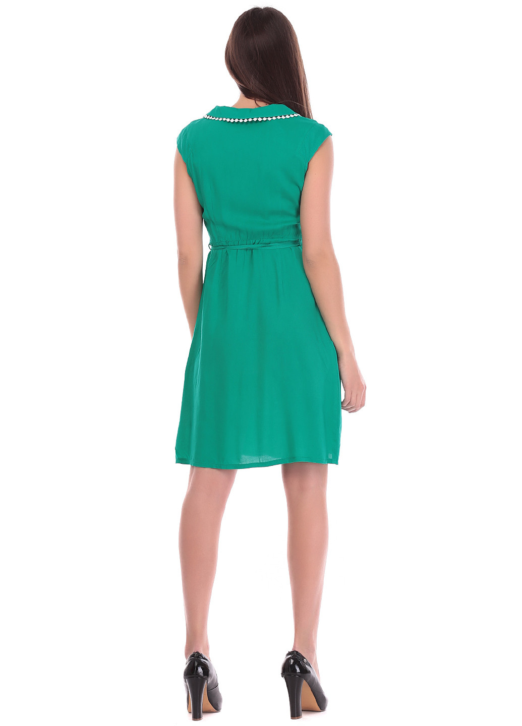 Зеленое кэжуал платье клеш Ruta-S однотонное