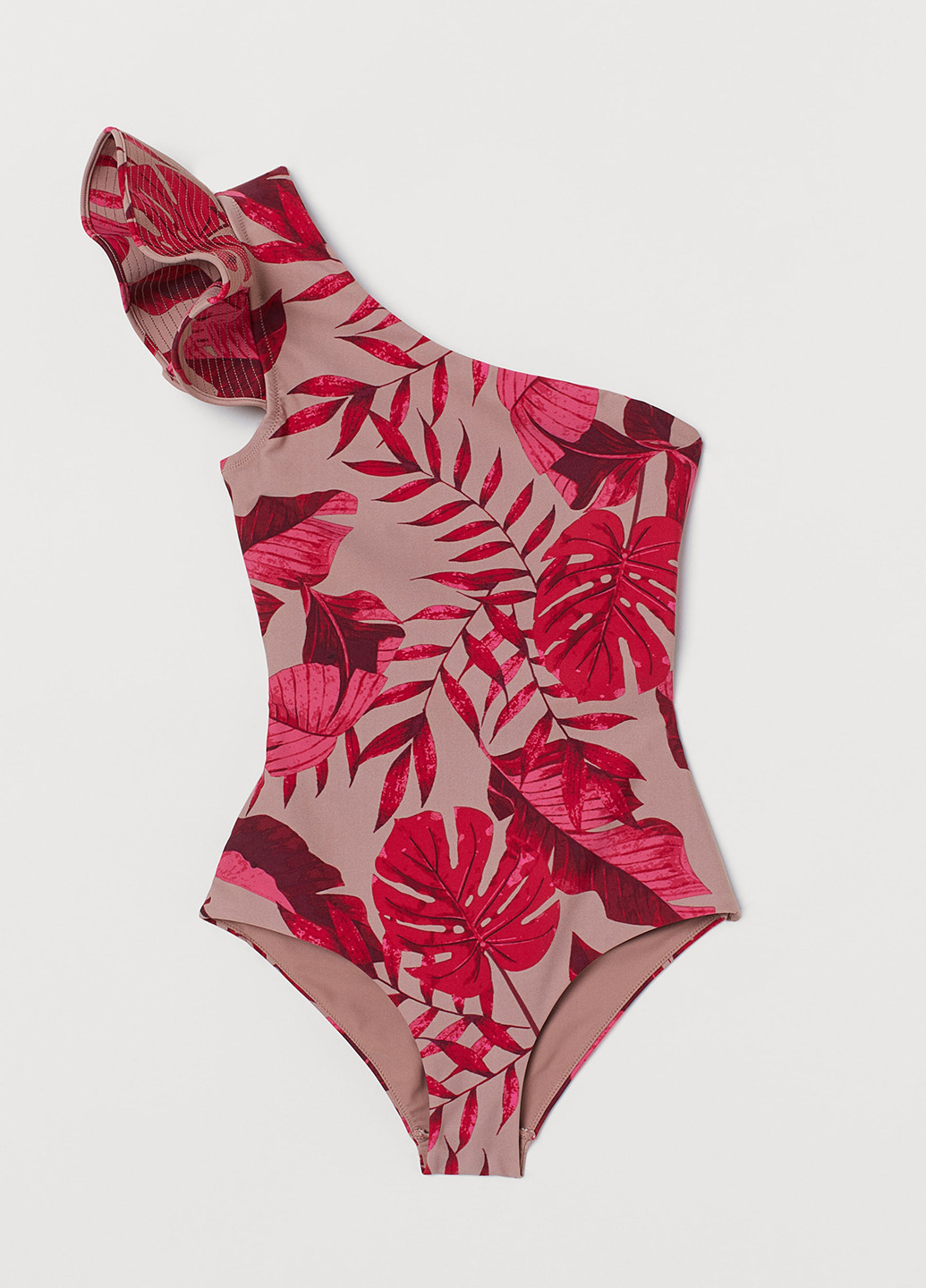 Бежевый летний купальник слитный H&M