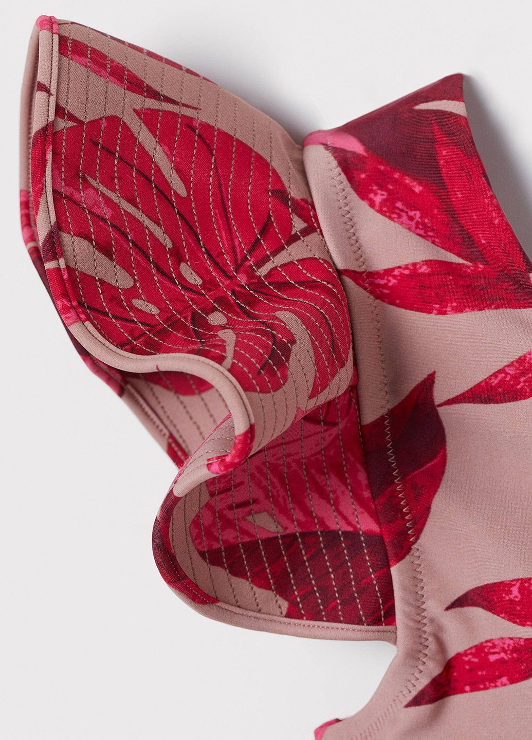 Бежевый летний купальник слитный H&M