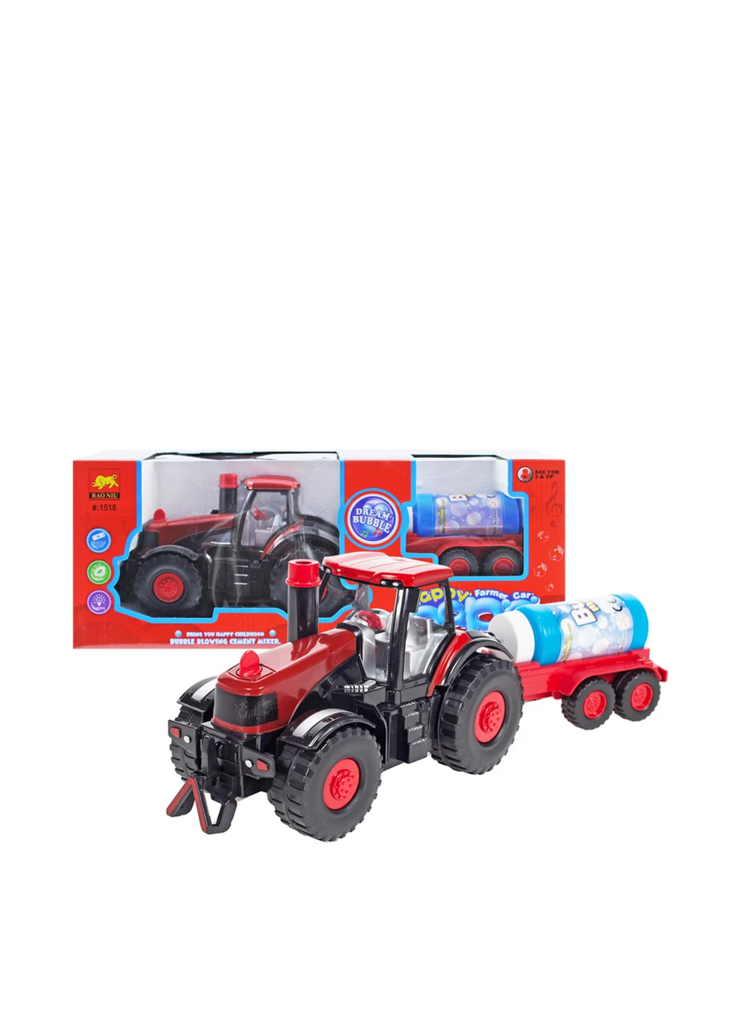 Трактор з мильними бульбашками, 41,5х13х15,5 см YG Toys (220610915)