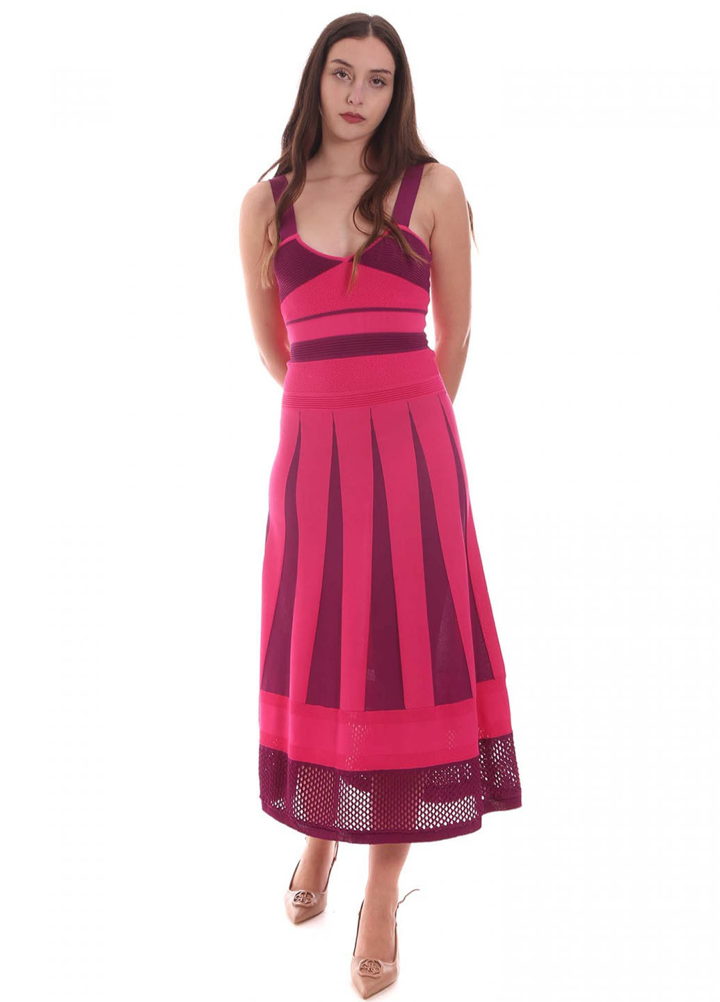 Рожева кежуал сукня кльош Pinko однотонна