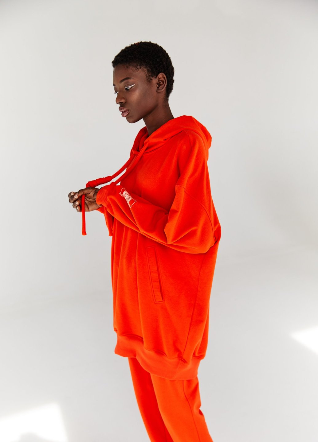 Удлиненная толстовка оранжевого цвета Gepur (250560639)