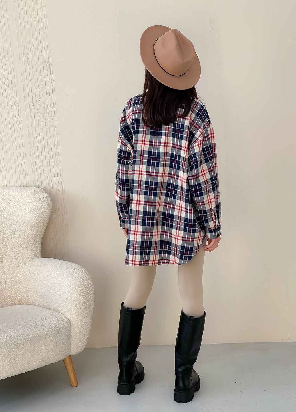 Синяя кэжуал рубашка в клетку Тю-Тю!