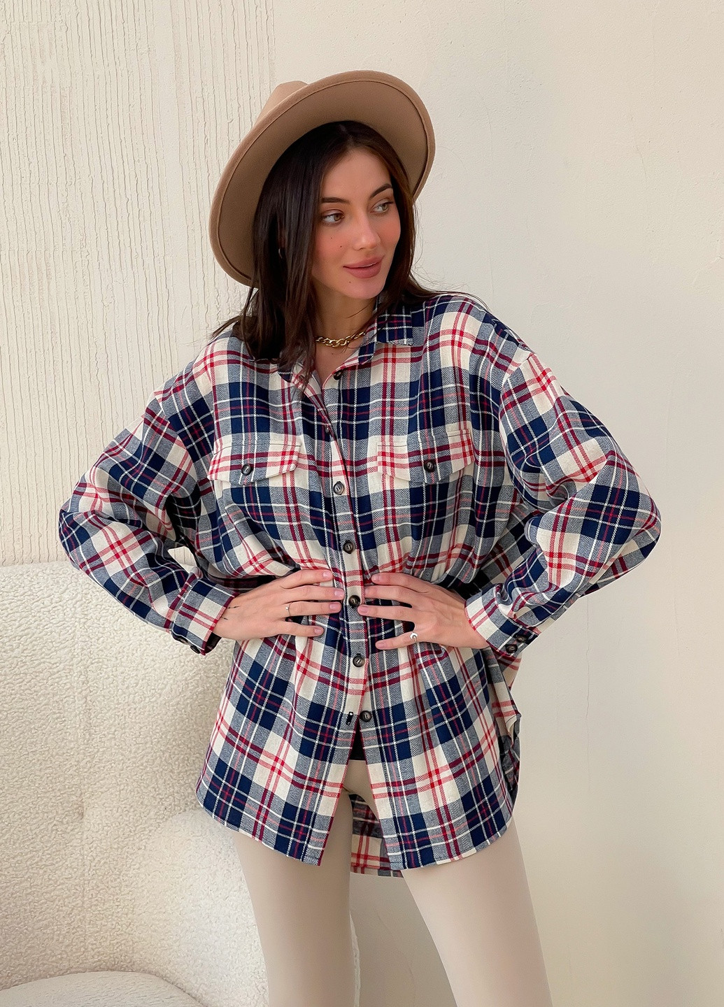 Синяя кэжуал рубашка в клетку Тю-Тю!