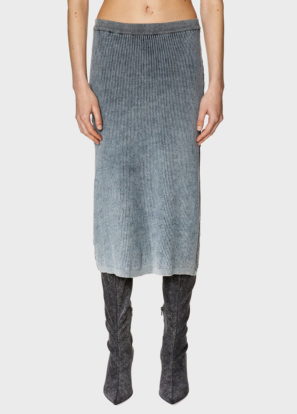 Синяя кэжуал варенка юбка Diesel а-силуэта (трапеция)