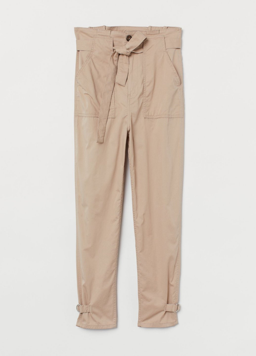 Бежевые праздничный демисезонные зауженные брюки H&M