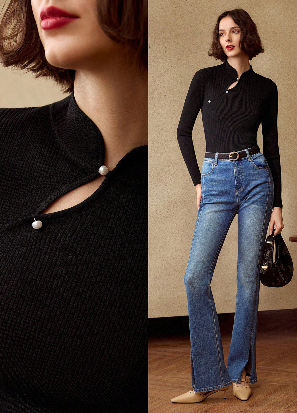 Чорний демісезонний светр SHEIN