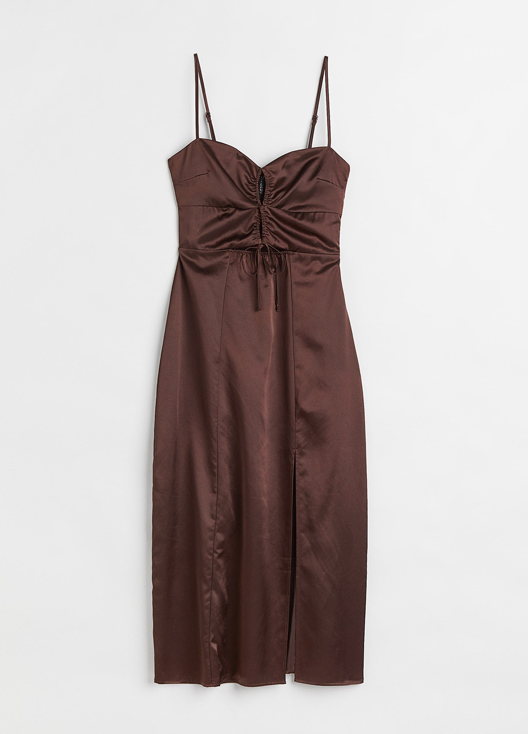 Темно-коричневое кэжуал платье платье-комбинация H&M однотонное