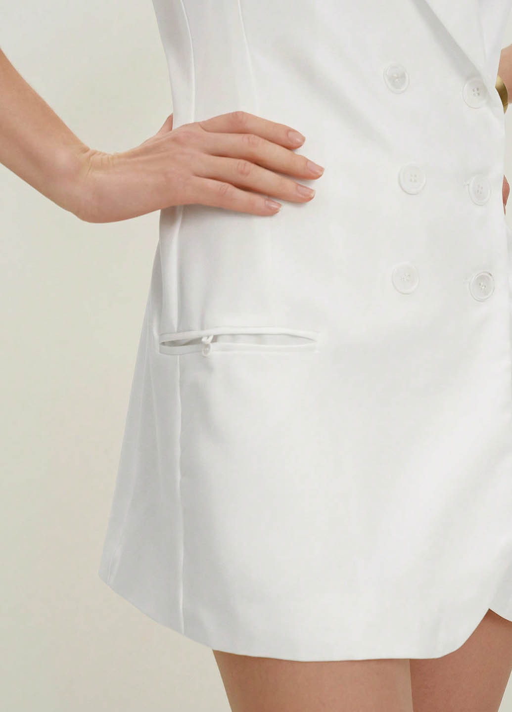 Белое кэжуал платье платье-жакет SHEIN однотонное