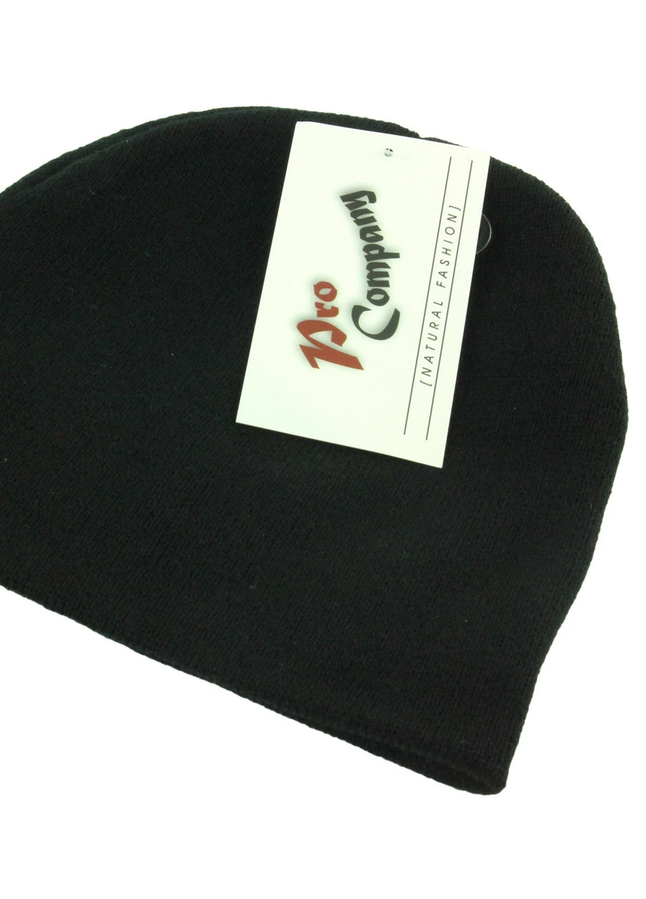 Шапка в'язана Біні ProCompany без одвороту чорного кольору (10925A) Pro Company (256140088)