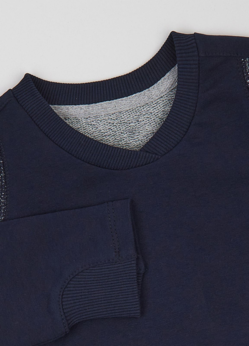 Ляля свитшот однотонный индиго кэжуал хлопок, двунитка