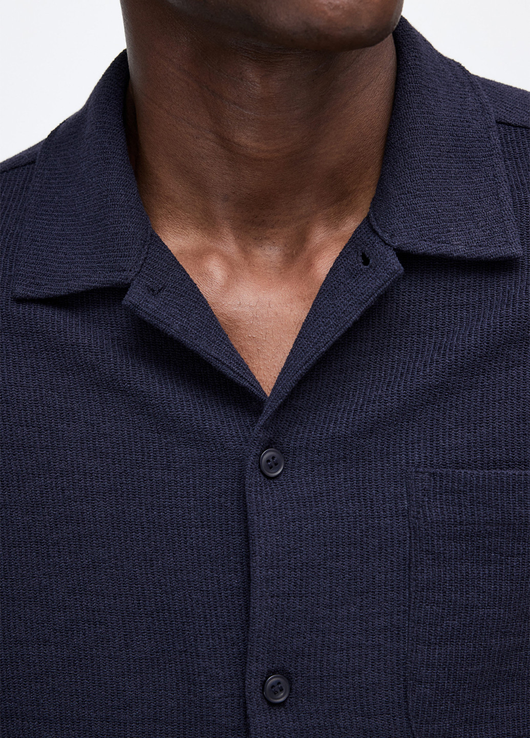 Индиго кэжуал рубашка однотонная H&M