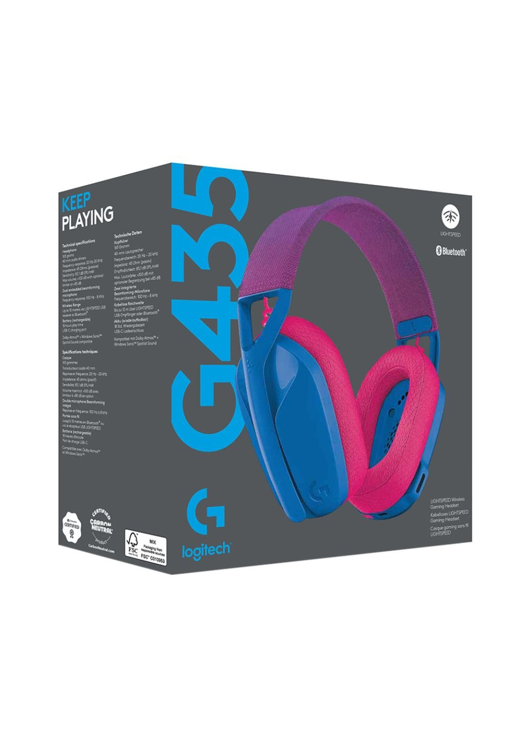 Наушники (981-001062) Logitech G435 Lightspeed Wireless Gaming Headset Blue (253442562)