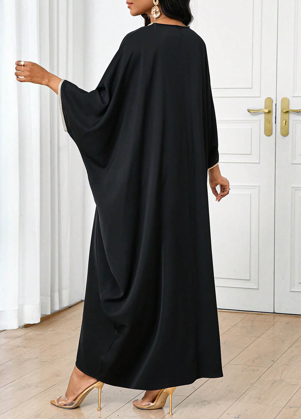 Черное вечернее, кэжуал платье SHEIN однотонное