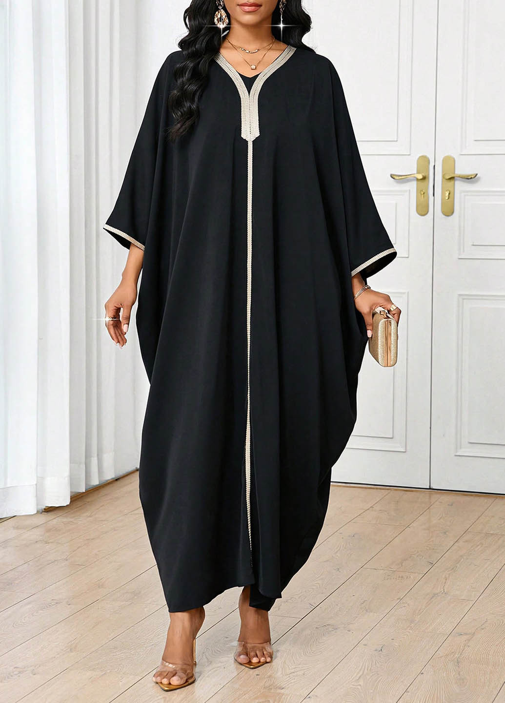 Черное вечернее, кэжуал платье SHEIN однотонное