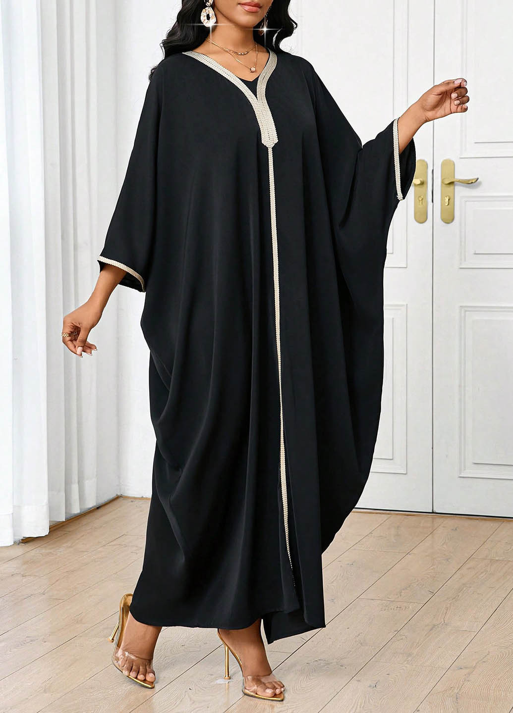 Черное вечернее, кэжуал платье SHEIN однотонное