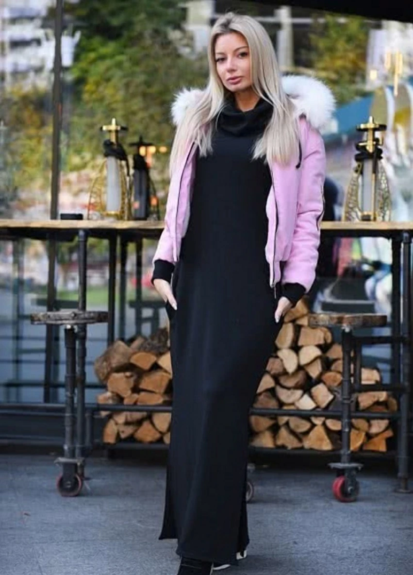 Чорна домашній плаття, сукня FashionYouWant однотонна