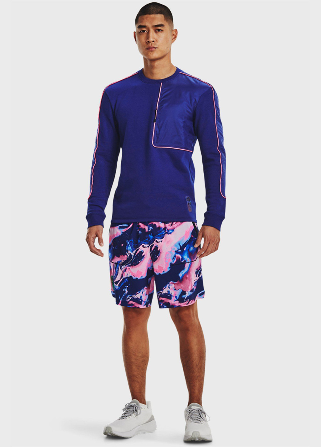 Темно-синий демисезонный кэжуал лонгслив Under Armour однотонный